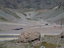 Switchbacks on the road from Chilean immigration