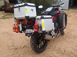 Bottle holders added to the panniers.