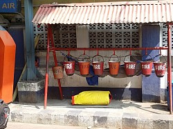 Fire extinguishers at Indian petrol and station!