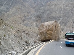 A boulder from the landslides KKH