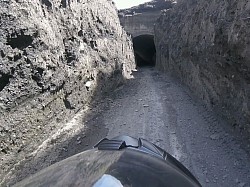 Glacier surrounding a tunnel