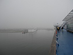 Foggy coming into Tallin, Estonia