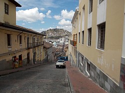 Looking down at old town Quito.